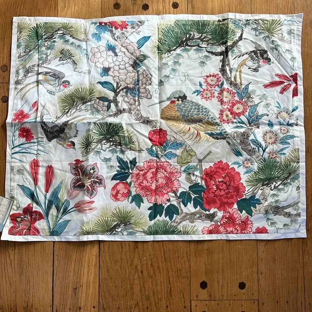 Williams Sonoma SCALAMANDRE BOTANICAL PHEASANT Print Sham - Picture 6 of 8